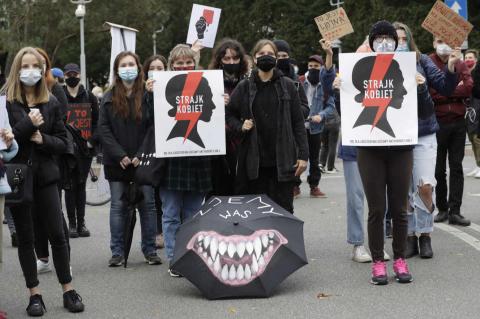 manifestation de jeunes en Pologne